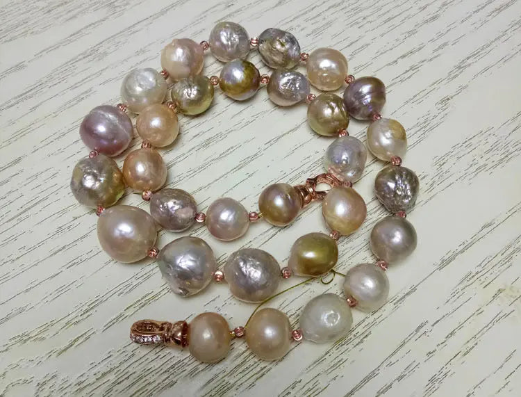 Pure Natural Oversized Pearl Long Necklace Personality Luxurious null