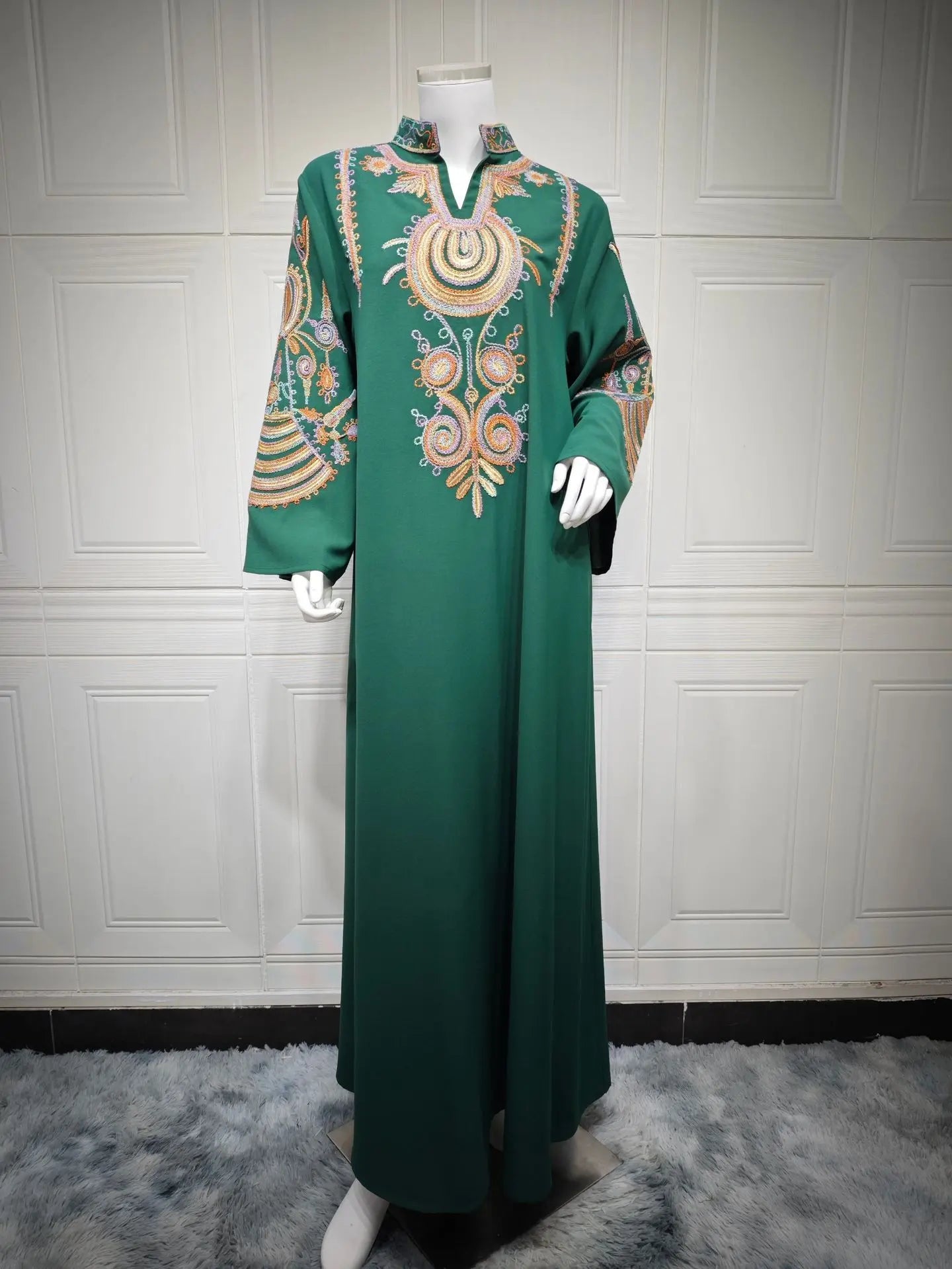Women's Embroidered Rope Embroidered Muslim Pullover Dress null