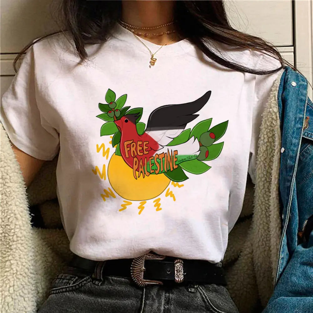Palestine T-shirts Women Comic Japanese Tshirt Female Funny - Nadastore -Palestine T-shirts Women Comic Japanese Tshirt Female Funny