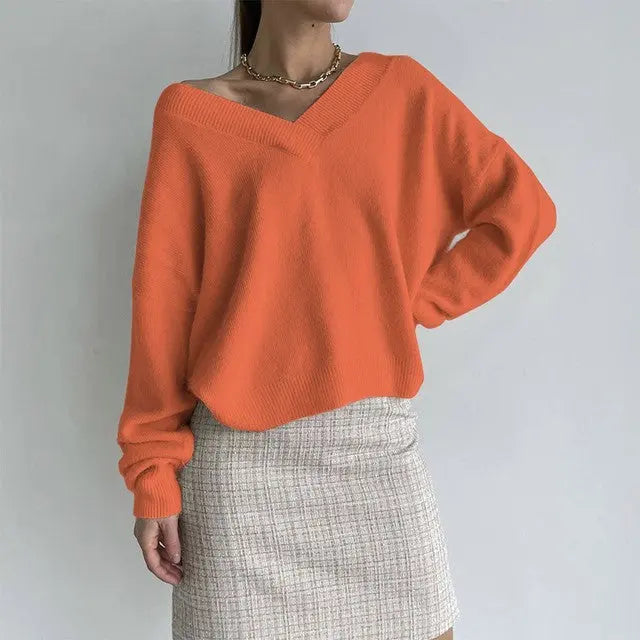 Soft Cashmere Sweater Women Casual LoosePullovers Tops null