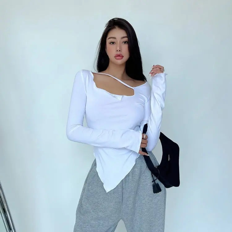 Small Slim Irregular Thin Blouse T-shirt null