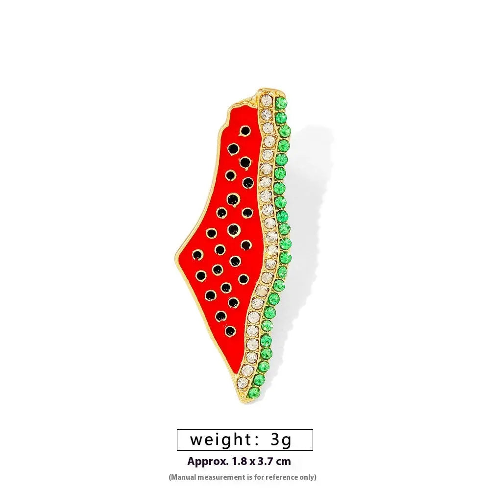 Free Palestine Flag Brooch Gold Badge Clothes Accessories Pin null
