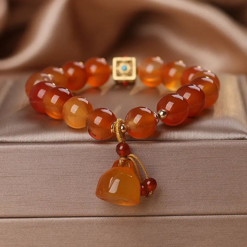 Natural Agate Bracelet For Women Light Luxury Minority Lotus Seedpod null