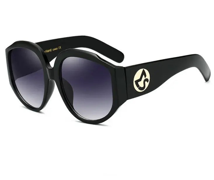New Arrival Oversize Women Round Sun Glasses Fashion Ladies Olive Frames Glasses null