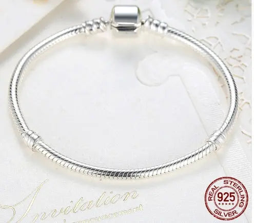 Luxury 100% 925 Sterling Silver Charm Chain Fit Original Bracelet Bangle for Women Authentic Jewelry Pulseira Gift XCHS902 null
