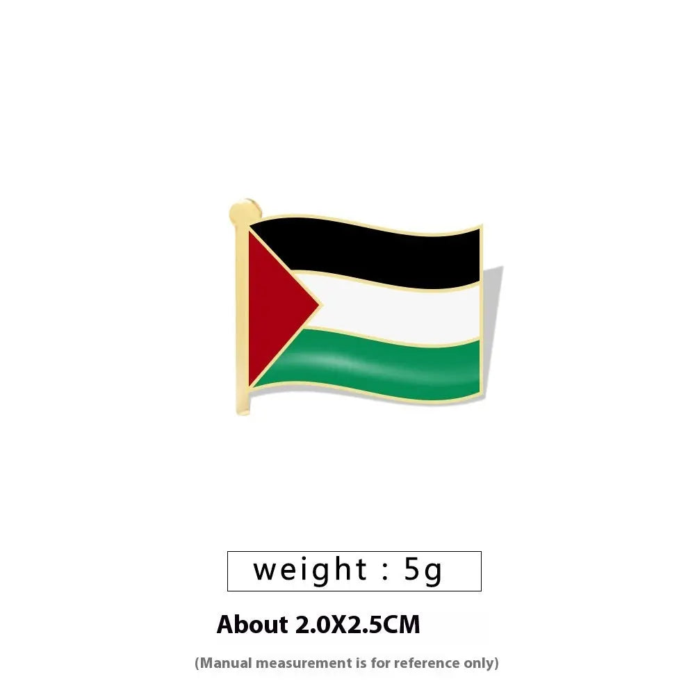 Free Palestine Flag Brooch Gold Badge Clothes Accessories Pin null