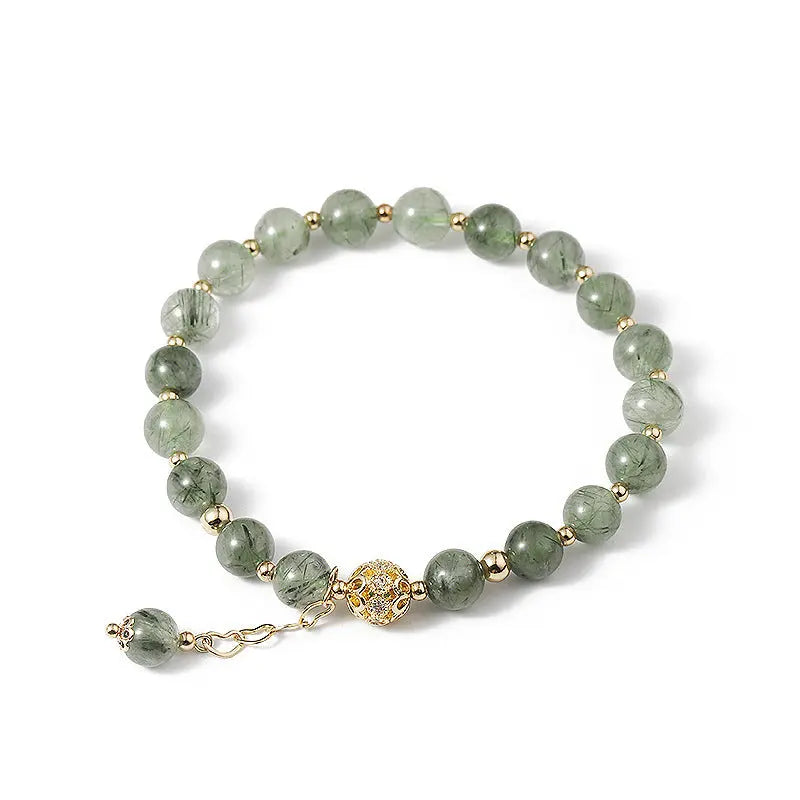 Tassel Light Luxury Green Hair Crystal Bracelet null