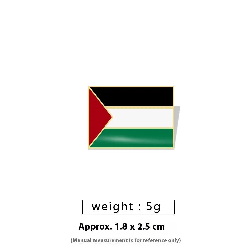 Free Palestine Flag Brooch Gold Badge Clothes Accessories Pin null