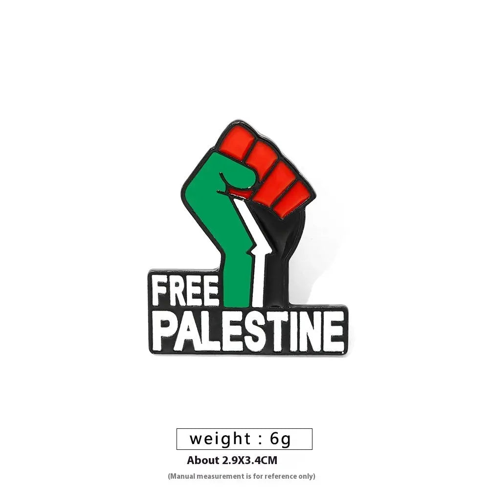Free Palestine Flag Brooch Gold Badge Clothes Accessories Pin null