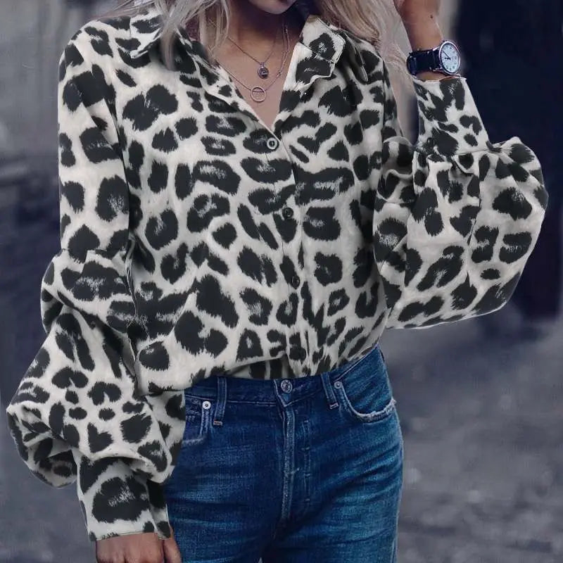 Women Sexy Leopard Print Tops null
