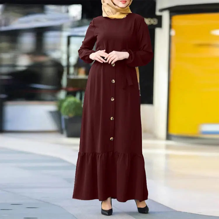 Women's Pullover Round Neck Muslim Dress null