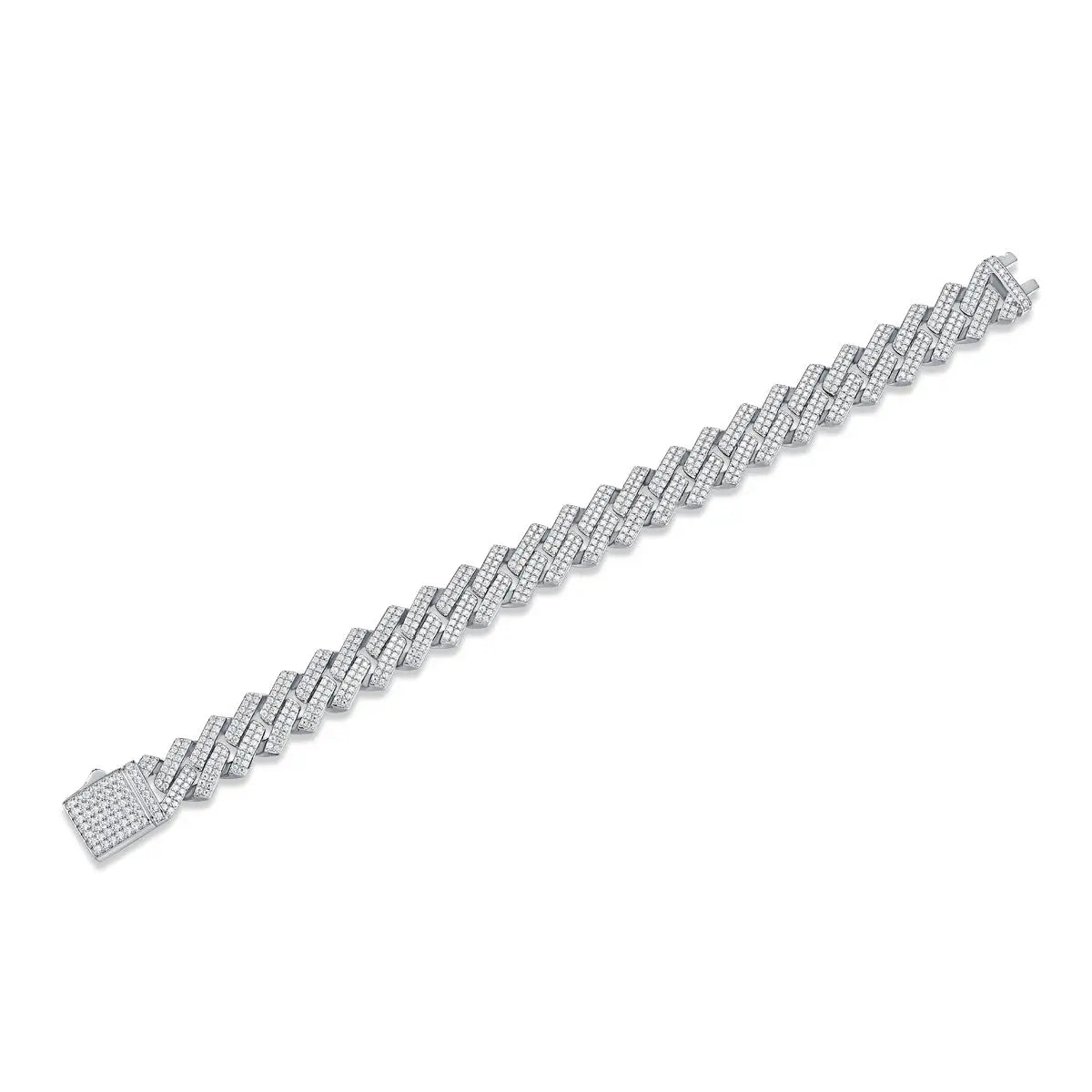 The Keel Luxury Fashion Mossan Diamond S925 Silver Bracelet Rivaling Natural Diamonds null