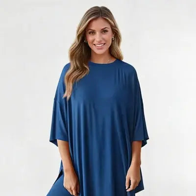 Summer Shorts Suit Fashion Loose Short-sleeved T-shirt And Slim Tight Pants Women's Clothing - Nadastore Summer Shorts Suit Fashion Loose Short-sleeved T-shirt And Slim Tight Pants Women's Clothing