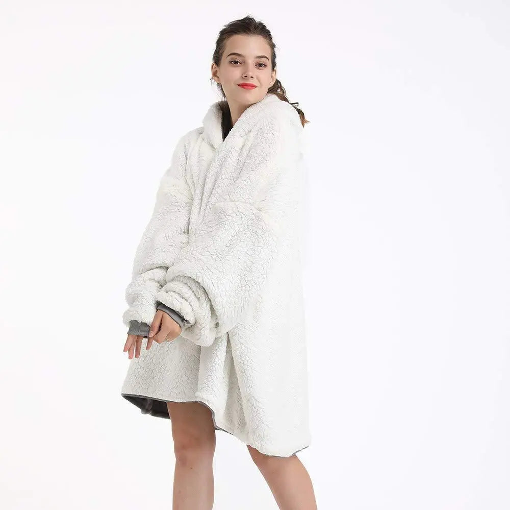 Long sleeve pocket zipper tv TV blanket casual sweater null