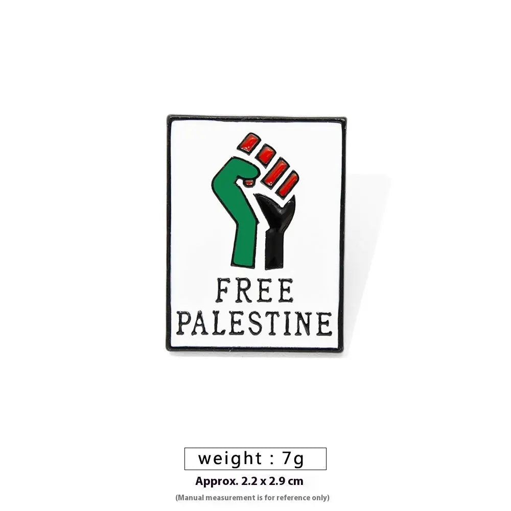 Free Palestine Flag Brooch Gold Badge Clothes Accessories Pin null