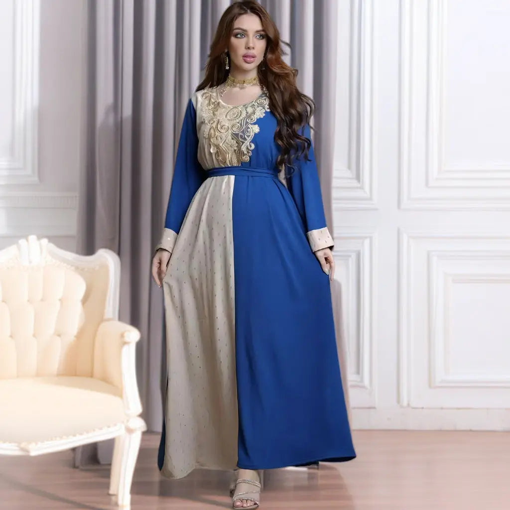 Embroidery Applique Muslim Tunic Robe Dress null
