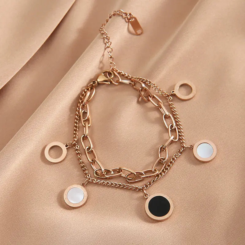 Light Luxury Roman Numeral Pendant Bracelet null