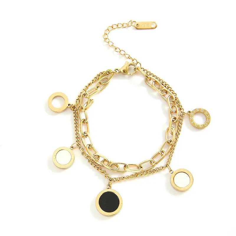 Light Luxury Roman Numeral Pendant Bracelet null