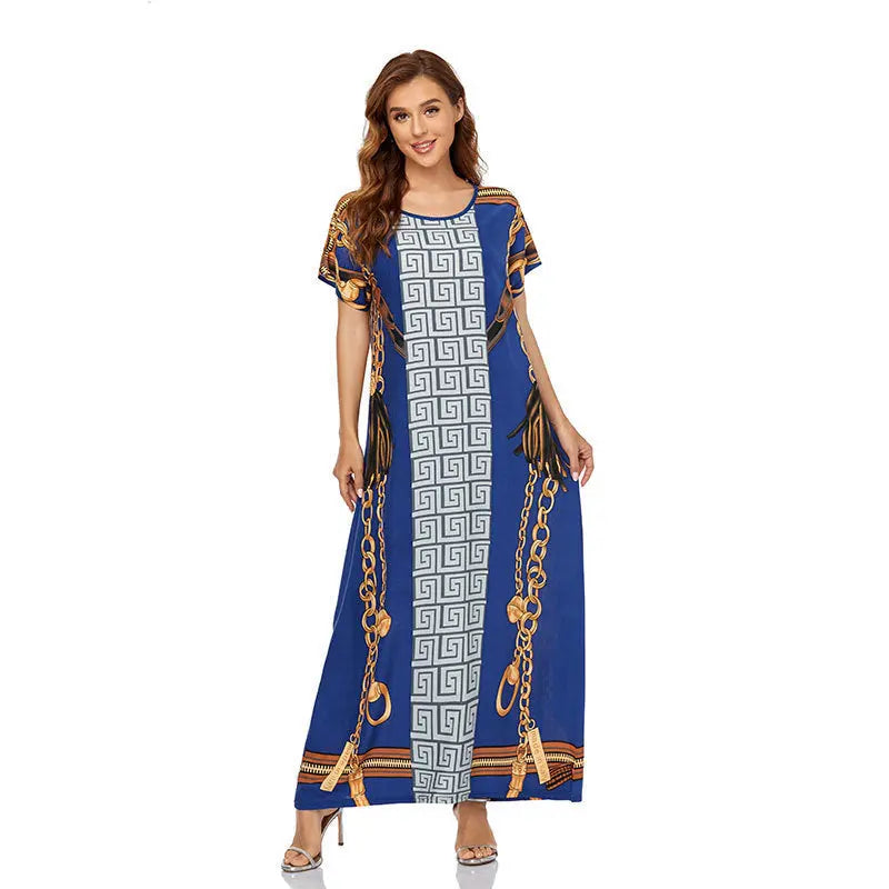 Muslim Women's Dress Short Sleeve Loose Hem null