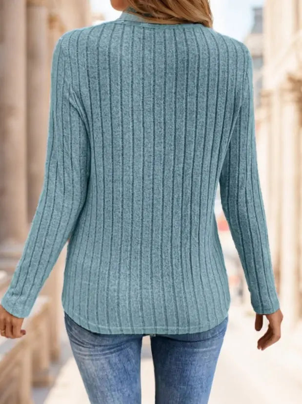 Neck Ribbed Velvet Women Tops null