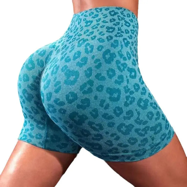 High Waist Leopard-print Shorts Fitness Yoga Shorts null
