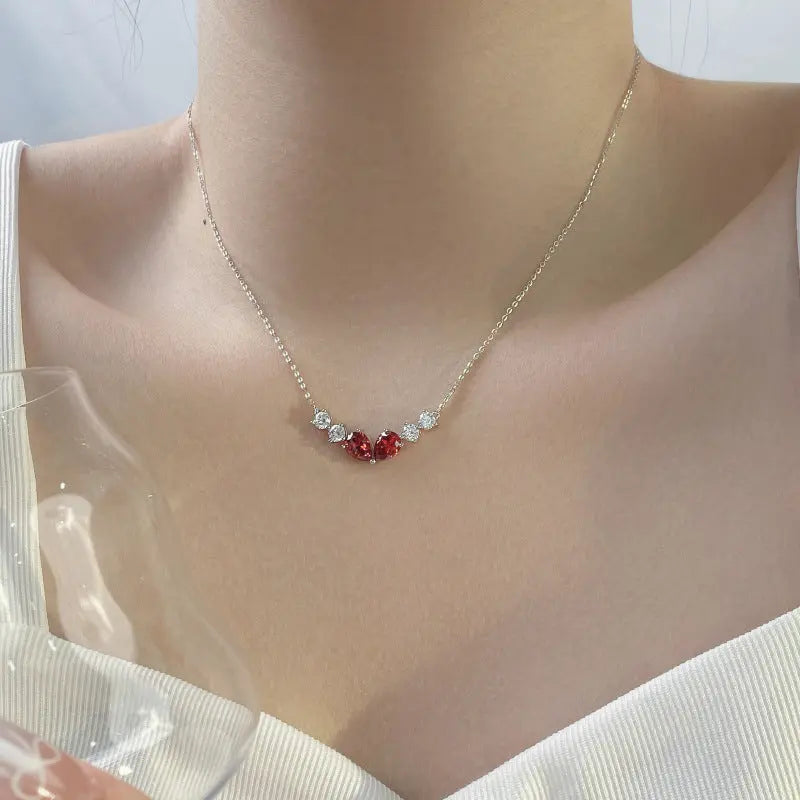 Water Drop Zircon Necklace Accessories For Women null