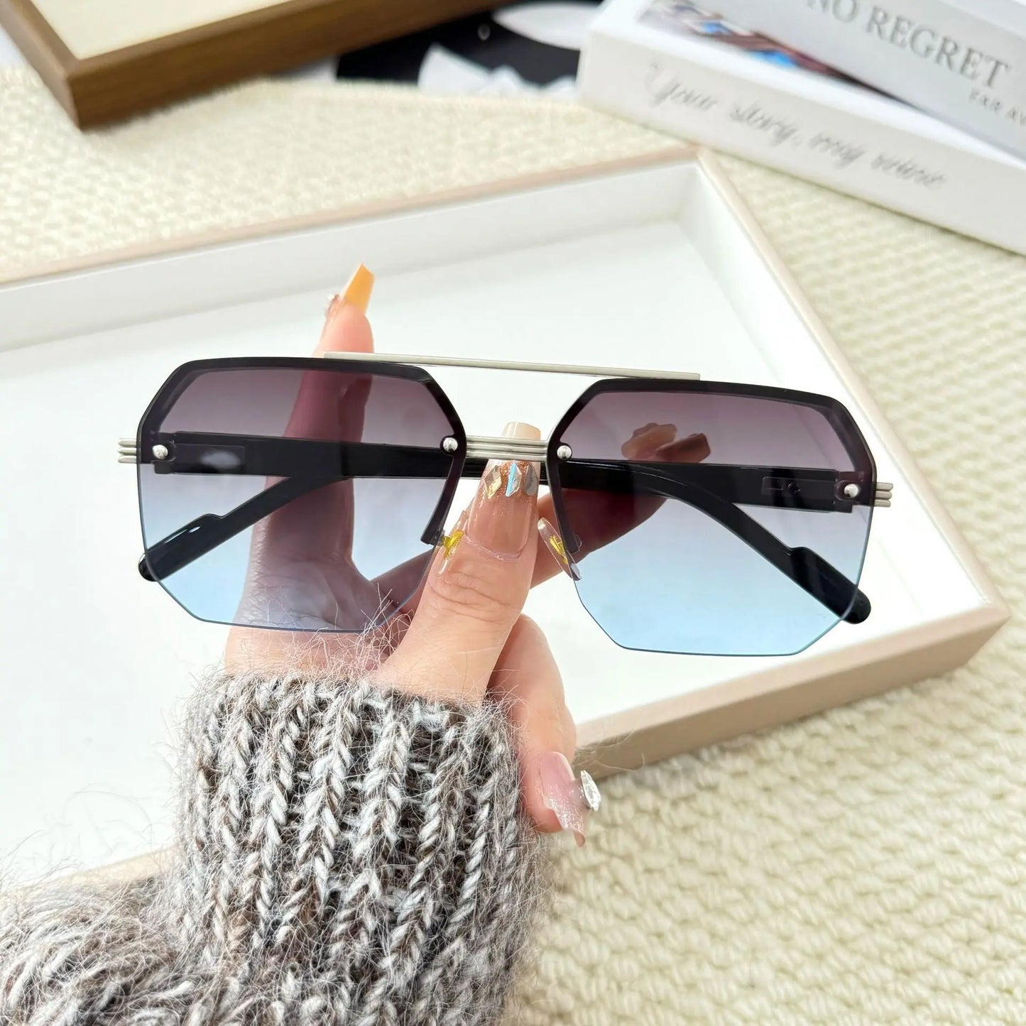 Fashion Men And Women Couple Glasses Frameless null