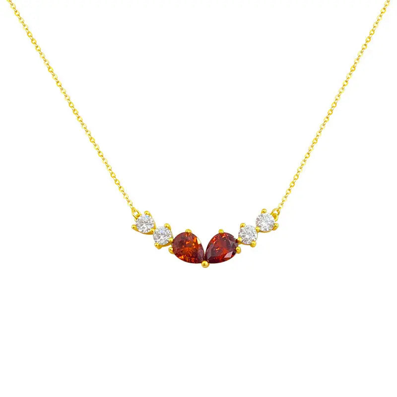 Water Drop Zircon Necklace Accessories For Women null
