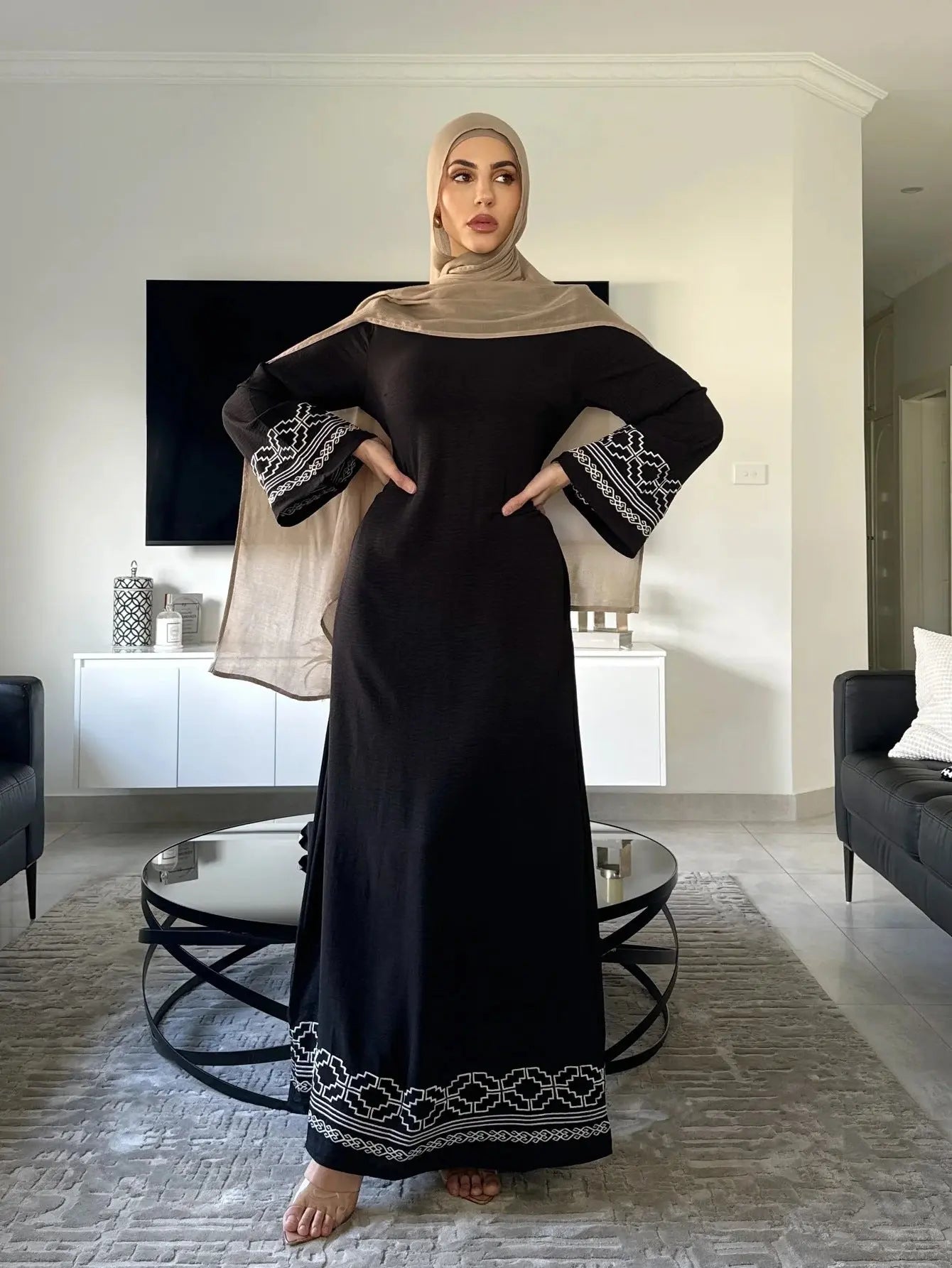 Fringe Cardigan Robe Muslim Dress null
