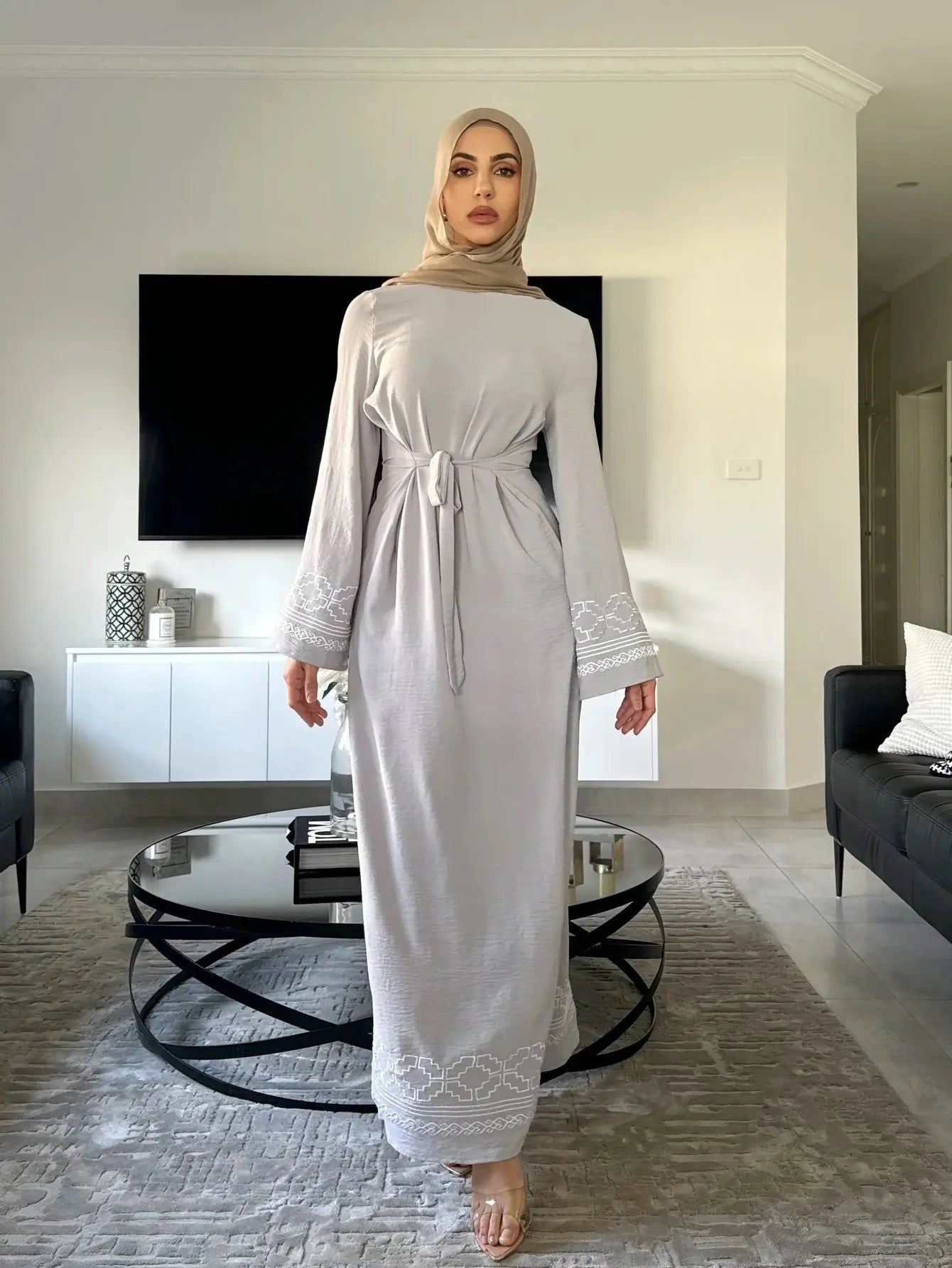 Fringe Cardigan Robe Muslim Dress null
