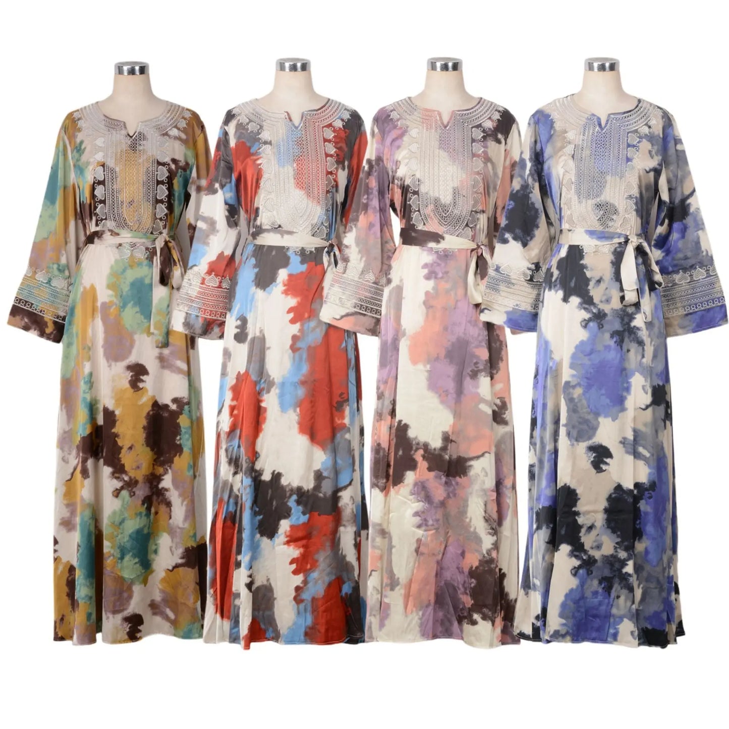Women's Printed Embroidered Large Swing Muslim Dress null
