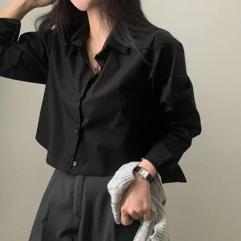 Short Shirt Long Sleeve Underwear Blouse null