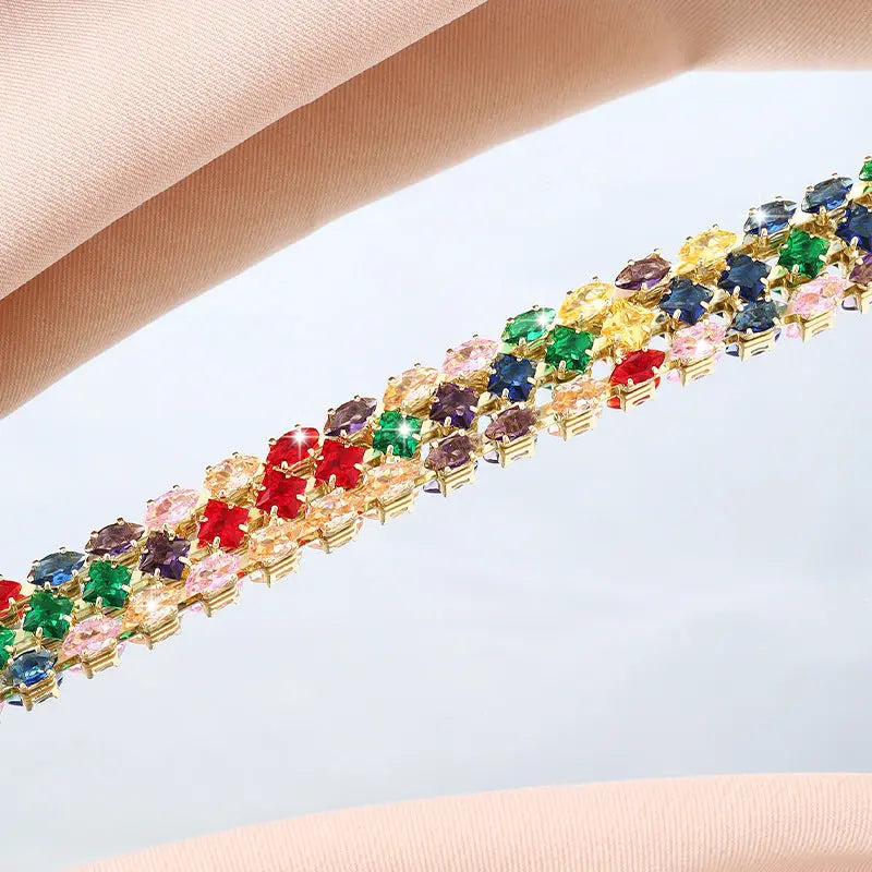 Double-row Color Light Luxury Adjustable Bracelet null