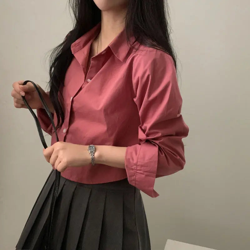Short Shirt Long Sleeve Underwear Blouse null