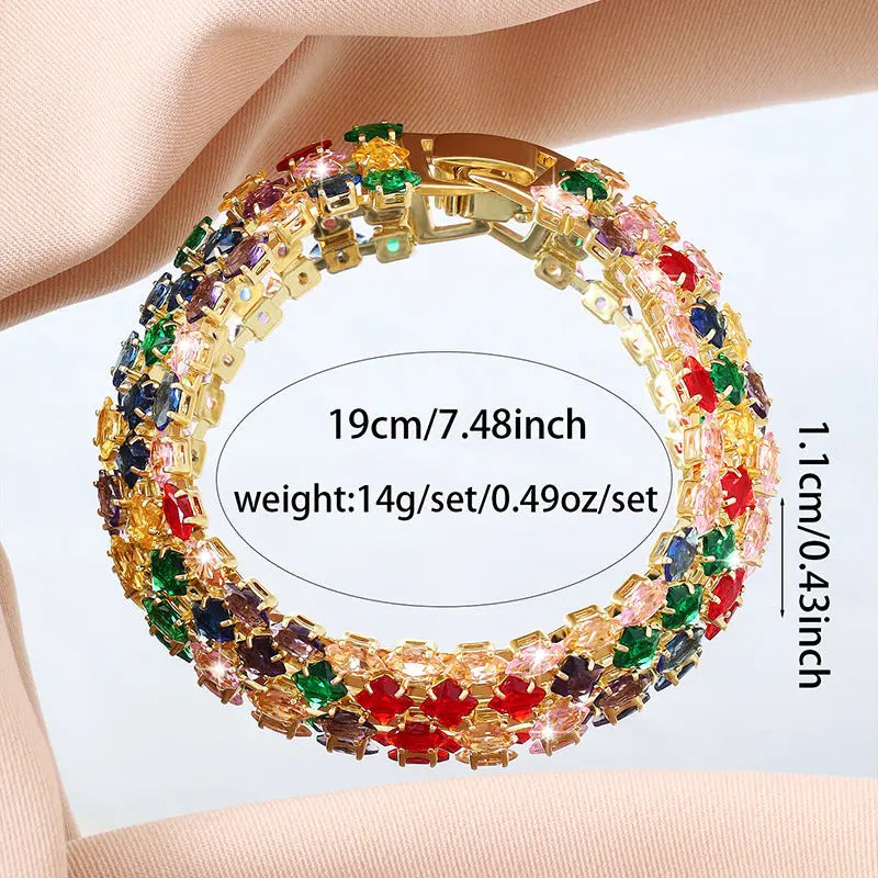 Double-row Color Light Luxury Adjustable Bracelet null