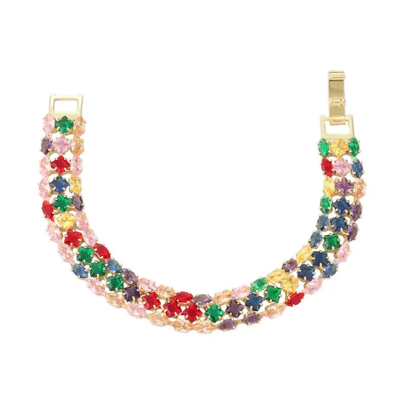 Double-row Color Light Luxury Adjustable Bracelet null