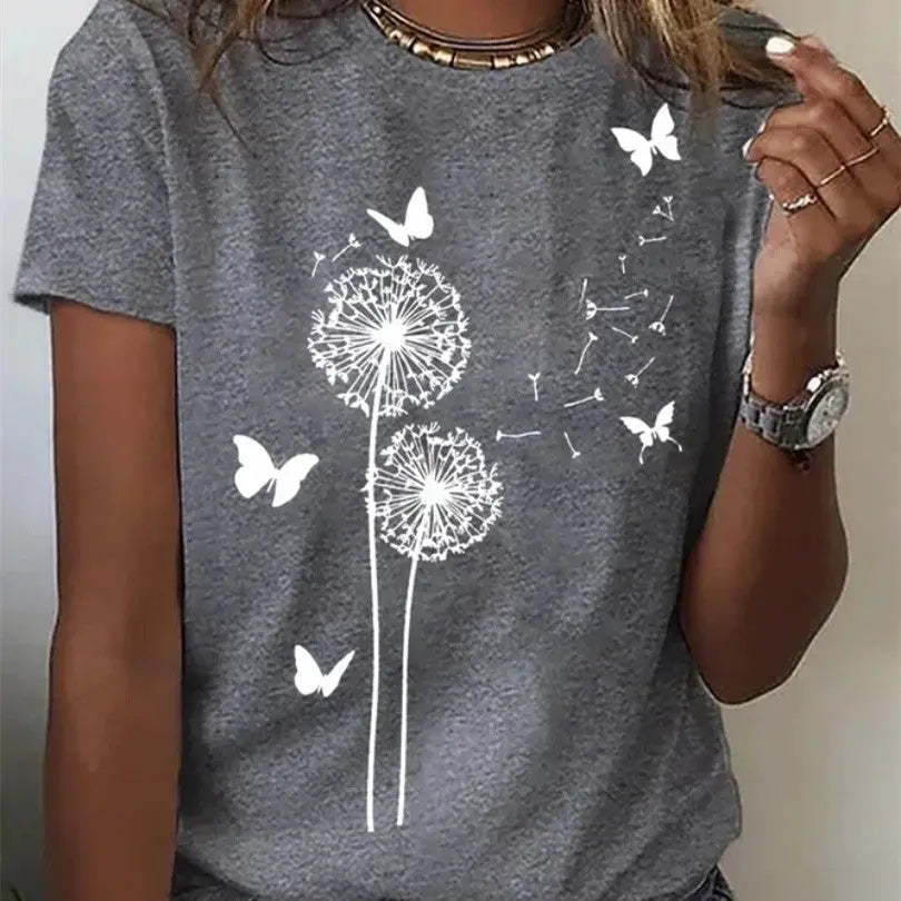 Printed T-shirt Casual Tops For Women null