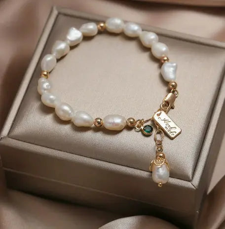 Natural Zircon Pearl Bracelet Ins Fashion Luxury Jewelry null