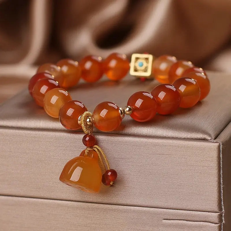 Natural Agate Bracelet For Women Light Luxury Minority Lotus Seedpod null
