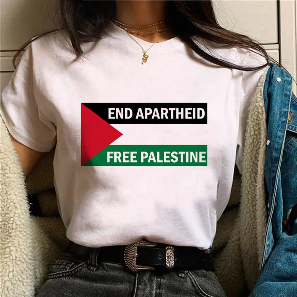 Palestine T-shirts Women Comic Japanese Tshirt Female Funny - Nadastore -Palestine T-shirts Women Comic Japanese Tshirt Female Funny