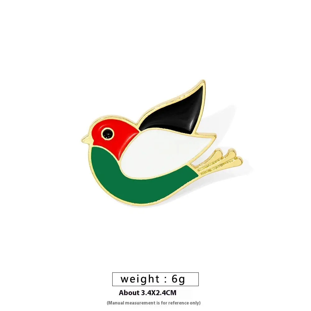 Free Palestine Flag Brooch Gold Badge Clothes Accessories Pin null