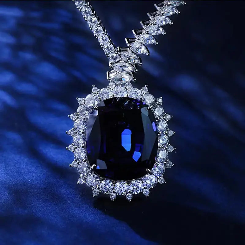 Women's Fashion Synthetic Sapphire Necklace - Nadastore