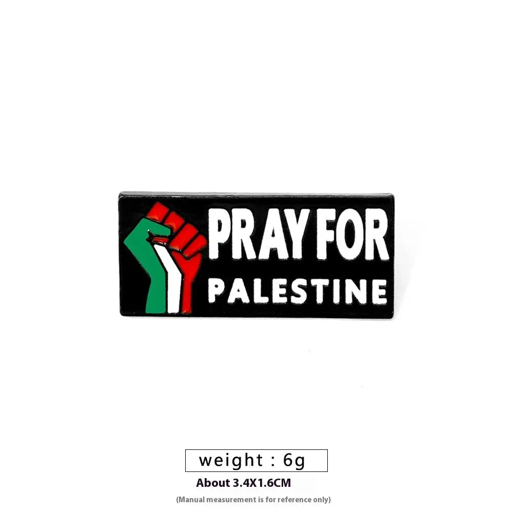 Free Palestine Flag Brooch Gold Badge Clothes Accessories Pin null