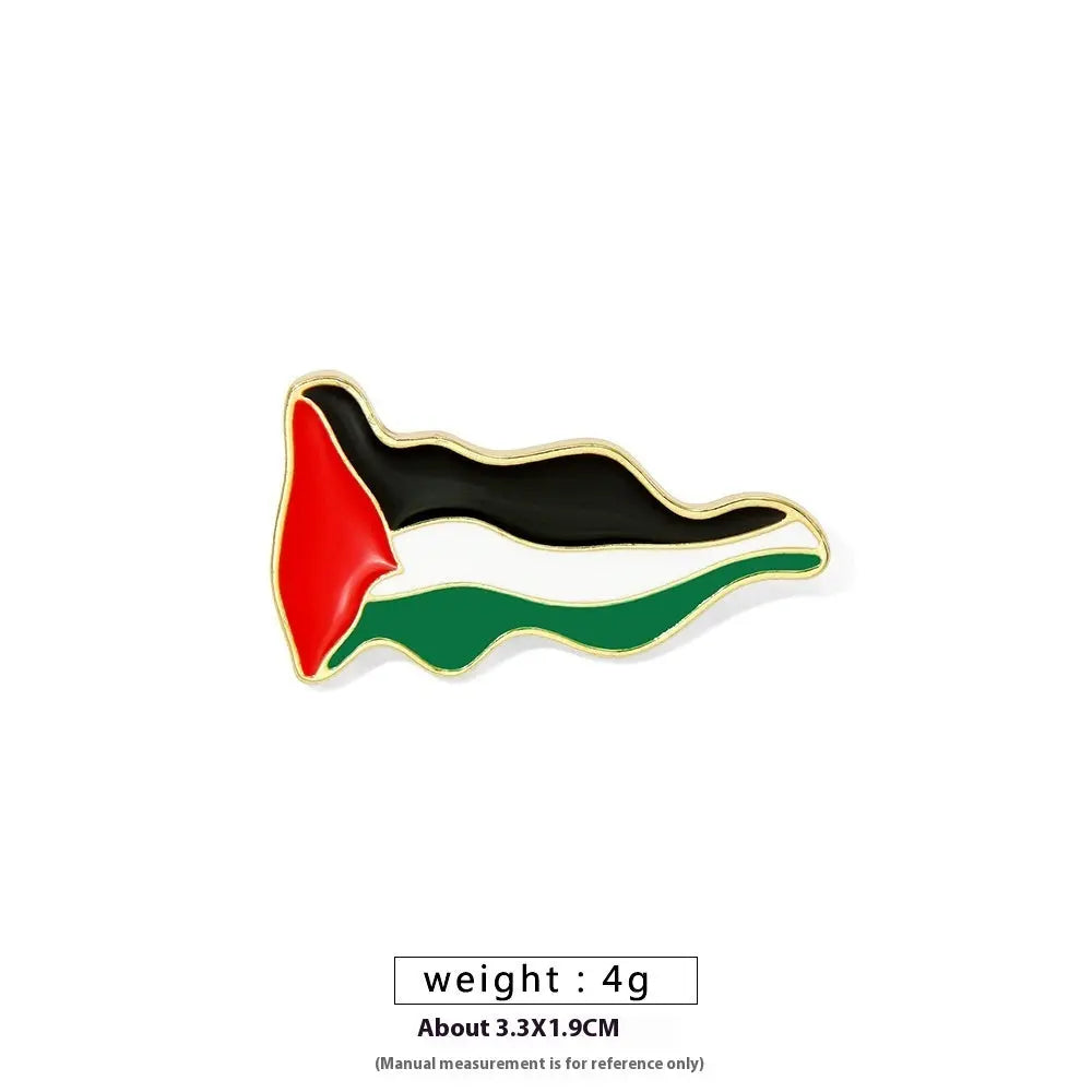 Free Palestine Flag Brooch Gold Badge Clothes Accessories Pin null