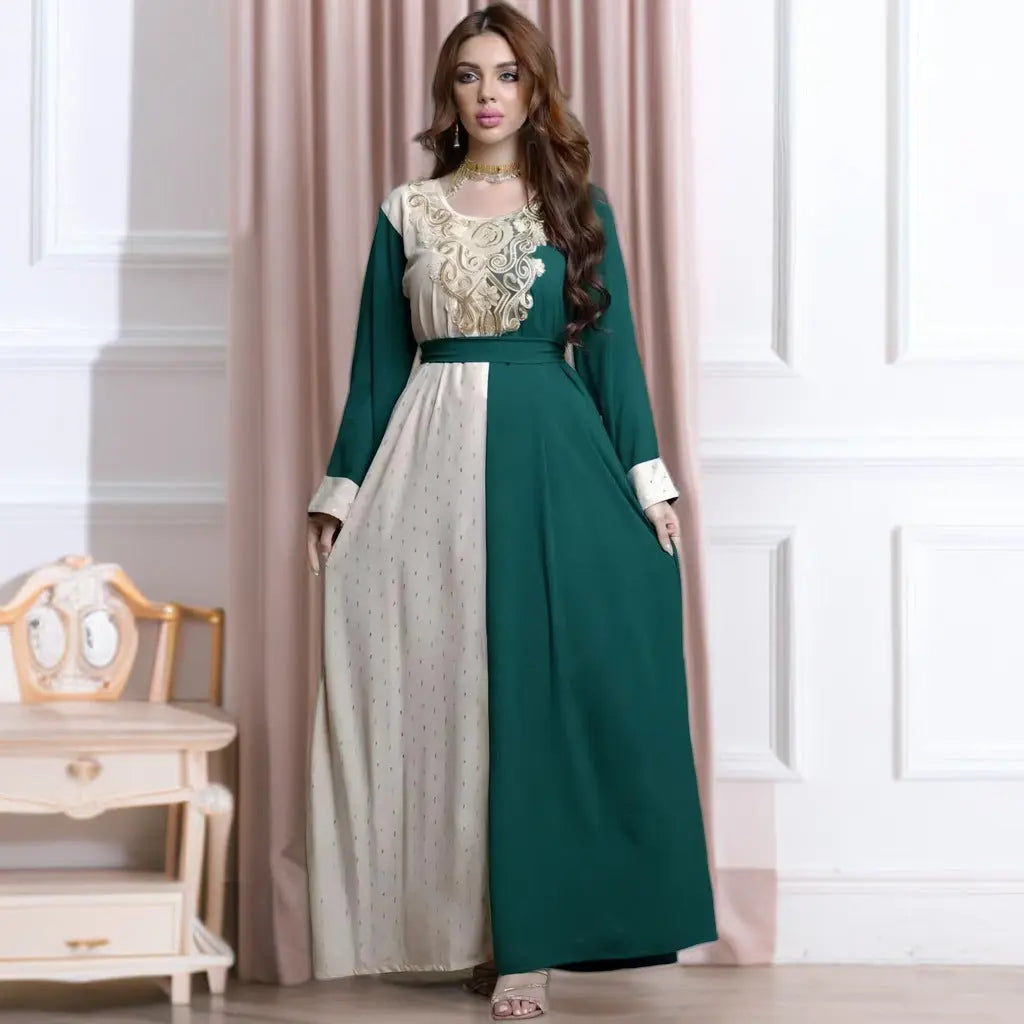 Embroidery Applique Muslim Tunic Robe Dress null