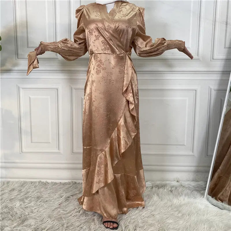 New Fashion Women's Clothing Patchwork Muslim Dress null