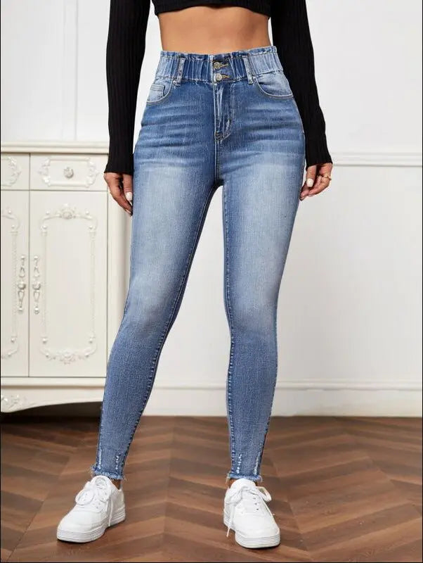 Women's New Fashion Jeans High Elastic Tight Jeans null