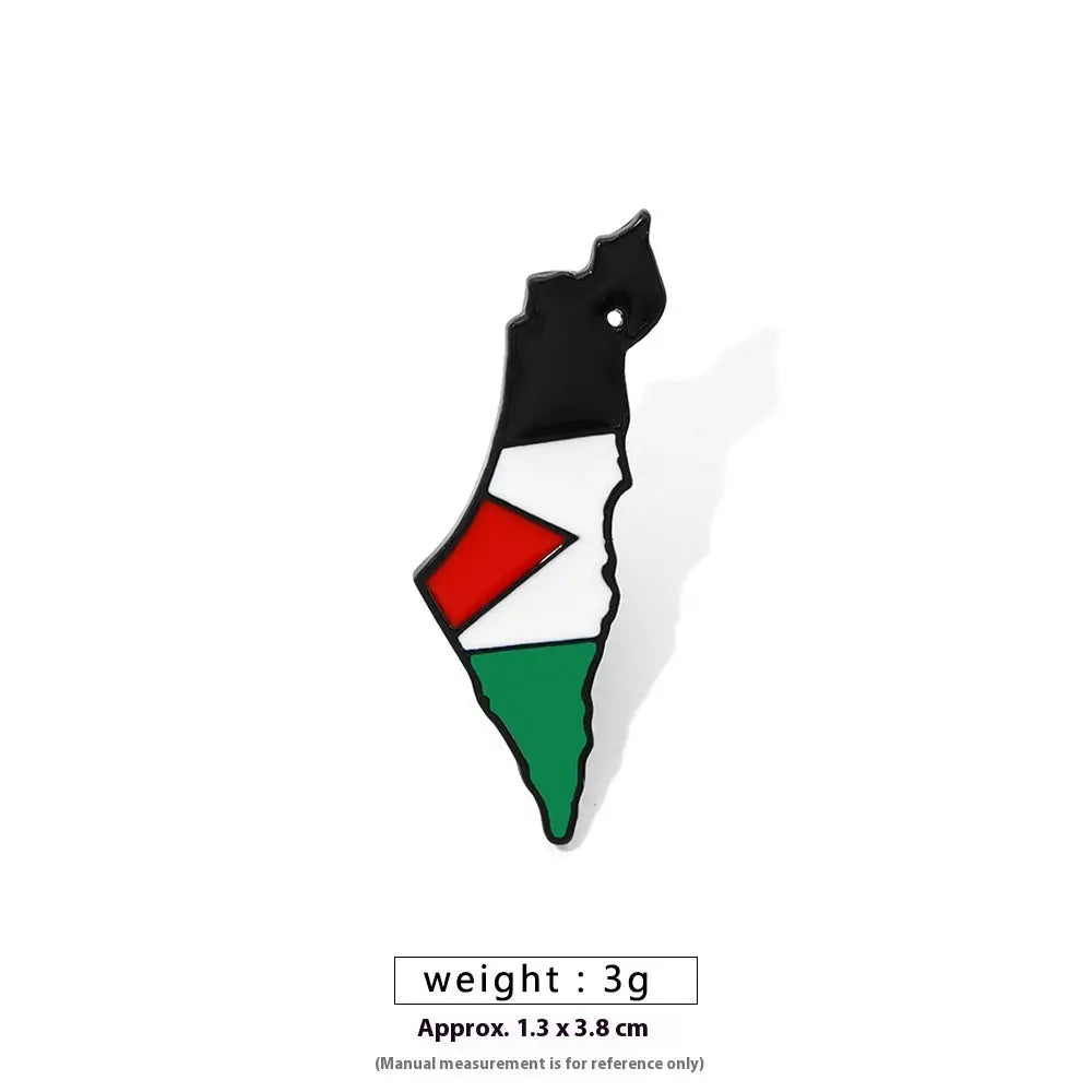 Free Palestine Flag Brooch Gold Badge Clothes Accessories Pin null