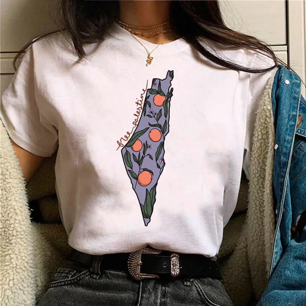 Palestine T-shirts Women Comic Japanese Tshirt Female Funny - Nadastore -Palestine T-shirts Women Comic Japanese Tshirt Female Funny