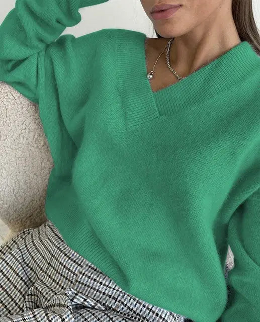 Soft Cashmere Sweater Women Casual LoosePullovers Tops null